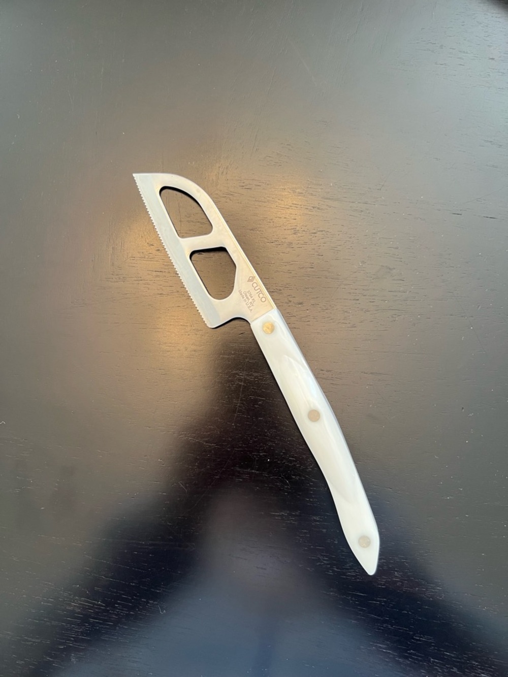 Cutco White Pearl Handle Serrated Cheese Knife